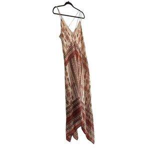 Lucky Brand Bohemian Maxi Dress in Red and Cream